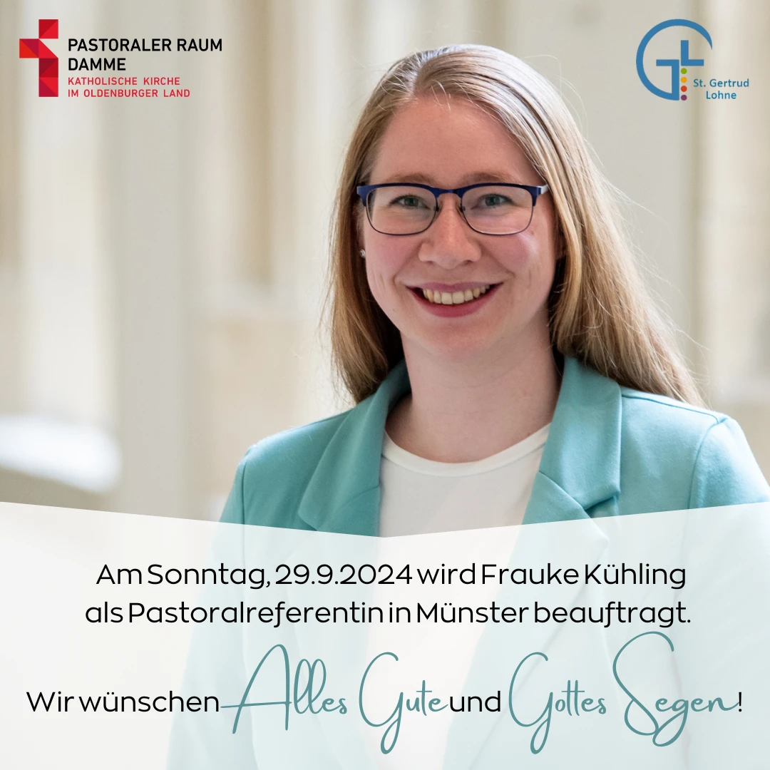 Foto von Frauke Kühling mit Glück- und Segenswünschen