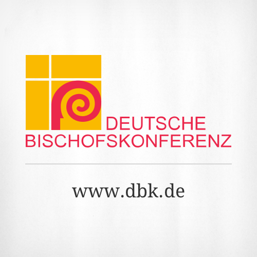 Titelbild der DBK - Deutsche Bischofskonferenz. Es zeigt das Logo der DBK und die Beschriftung. Auch der Link zur Webseite er DBK ist angegeben.